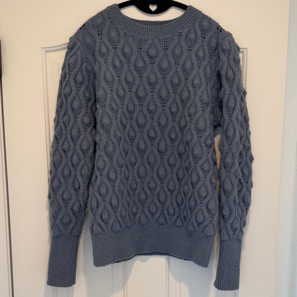 Women's Cable Knit Sweater - Dusty Blue